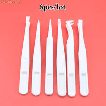 10sets Harden Thicken White Portable Straight Bent Tweezers Plastic Anti-static Tweezers Tool Kit for iPhone Repair Hand Tools 2024 - buy cheap