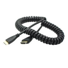 High Speed Mini HDMI to HDMI Spring elastic Curl Cable V1.4 3D for Sony Canon Camcorders strong Scalability 2024 - buy cheap