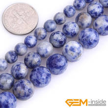 Natural Stone Blue Sodalite Jaspers Faceted Round Bead For Jewelry Making Strand 15" DIY Jewelry Bracelet Beads 6mm 8mm 10mm 2024 - buy cheap