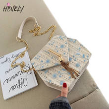 Bolsa de mão feminina hexagonal, bolsa de mão estilo palha bordada, moda praia boêmia q4 2021 2024 - compre barato