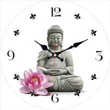 16 Inch Wall Clocks Buddha Meditating  Decorativ  Buddhism Clock Silent Office Kitchen Home Wall Clocks No Ticking Horloge 2024 - buy cheap