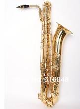 Saxofone de baritone de latão de alta qualidade, esmalte dourado e, instrumento musical de recém-chegado, com estojo bocal 2024 - compre barato