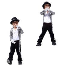 Kids Michael Jackson Cosplay Costume Superstar Singer Dance Suits Purim New Year Party Dress Boys Children  Fancy Dress 2024 - buy cheap