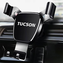 Soporte de teléfono para coche, base de metal con logotipo para hyundai tucson, montaje en coche, salida de aire, soporte de teléfono móvil, gravedad 2024 - compra barato