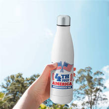 Botella de agua deportiva al vacío, termo blanco con impresión por sublimación, DIY, 500ml, 17OZ 2024 - compra barato
