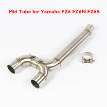 Motorcycle Exhaust Connect Pipe Slip on Exhaust System Middle Link Tube Modified Pipe for Yamaha FZ6 FZ6N FZ6S 2024 - buy cheap