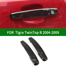 Для Vauxhall Holden Opel Tigra TwinTop B ASTRA GTC CORSA TIGRA ADAM 2004-2009 Черный карбоновый волоконный автомобильный боковой дверной ручки накладка 2024 - купить недорого