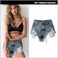 Shorts casual de verão cinza, vintage, plissado, branqueado, com bolso grande, jeans lavado, moda feminina 2024 - compre barato