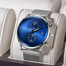 Fashion Mens Chronograph Watch Stainless Steel Business Quartz Wristwatch Top Brand Luxury Sports Clock male Relogio Masculino 2024 - buy cheap
