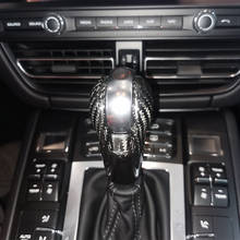 Carbon Fiber Gear Shift Knob Cover Trim Fit For Porsche Macan Panamera 718 911 Boxster Cayenne Cayman 2024 - buy cheap