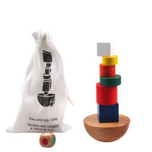 Bloques de madera Montessori para niños, juego de equilibrio, juguetes educativos para niños pequeños, bloques de construcción apilables geométricos, juguete 2024 - compra barato
