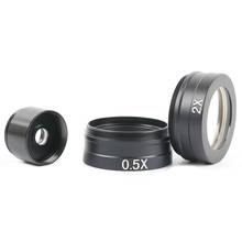 Lente industrial de objetivo 0,5X/2,0x/2,5x, cámara de microscopio para lente de vidrio auxiliar 10A Barlow, lente de C-MOUNT 180X 120X 300X 2024 - compra barato