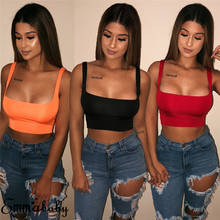 Women Solid Color Casual Tank Tops Summer Cami Bustier Vest Sleeveless Sport Crop Tops 2024 - buy cheap