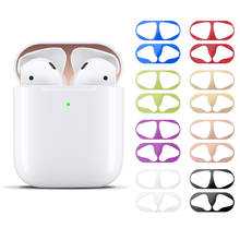 Pegatina a prueba de polvo y arañazos para AirPods 2, pegatinas protectoras para auriculares, cubierta para Apple AirPods 2 2024 - compra barato