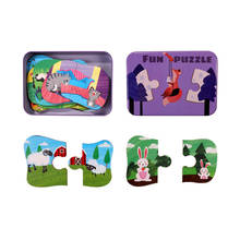 Rompecabezas de animales de dibujos animados para niños pequeños, puzle de juguete educativo para edades tempranas, caja de juego de madera para niños, regalo de cumpleaños, 10 en 1 2024 - compra barato