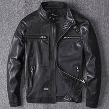 Vintage Genuine Leather Jacket Men Spring Autumn Real Sheepskin Coat Mens Motorcycle Jacket Chaqueta Cuero Hombre YY454 2024 - buy cheap