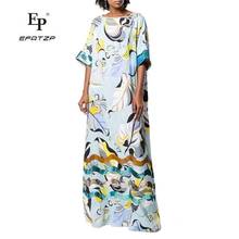 EFATZP Women's Bohemian Beach Loose Size Elongated Printed Elastic Knitted Dresses 2024 - buy cheap