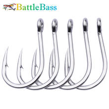 BattleBass 5pcs/lot Fishing Hook 7#-11# Fishing Tackle Black Color Jig Big Hook Treble Hooks  Single Hook 2024 - buy cheap