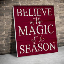 Framed Believe in the Magic Christmas Posters Canvas Paintings Wall Art Canvas Prints Pictures Kids Room Home Wood Inner Frame 2024 - buy cheap