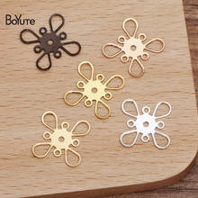 BoYuTe (100 Pieces/Lot) 14MM Metal Copper Filigree Stamping Plate Flower Diy Hand Made Jewelry Findings Components 2024 - buy cheap