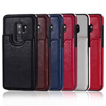 Two-button new flip wallet for Samsung Galaxy S7 S7 Edge S8 S8 Plus S9 S9 Plus S10  S10 Plus Note8 9  bracket TPU leather case 2024 - buy cheap