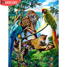 HUACAN DIY Diamond Painting 5D Leopard Diamond Embroidery Cross Stitch Animal Mosaic Handmade Decorations For Home 2024 - buy cheap