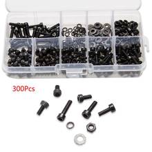 300Pcs/Box Black M3 Allen Bolts Hex Socket Round Cap Head Screws and Nuts Kit 2024 - buy cheap