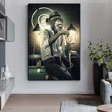 Modern Wall Art Decor Monkey Canvas Painting Cuadros Wall Art Funny Animal Posters Prints Pictures for Living Room Decoration 2024 - buy cheap