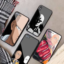 one punch man saitama Tempered Glass Phone Case For iphone 12 11 Pro Max 5 6 7 8 PLUS X XS XR XSMax Shell 2024 - buy cheap