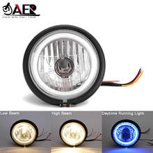 6.5 inch LED Motorcycle Headlight Hi&Lo HeadLamp Bulb DRL With Angel Ring for Harley Sportster Cafe Racer Bobber Iron 883 2024 - buy cheap