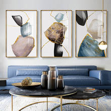 Pintura abstrata moderna, pedras em tela, linhas de mármore nórdico, posteres e impressões, imagens de arte de parede para sala, decoração de casa 2024 - compre barato