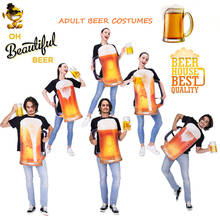 Adulto unisex casal cerveja macacão cosplay rpg traje das mulheres dos homens engraçado cerveja túnica fantasia vestido chritmas traje de halloween 2024 - compre barato