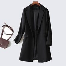 Large size 4XL Small suit jacket spring 2021 new Korean style slim mid-length professional long-sleeved black suit coat women n9 2024 - buy cheap