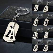 26 Letter Keychain Stainless Steel Men Key Ring Door Key Pendant Male Car Moto Keychain Boyfriend Gift Ideas 2024 - buy cheap