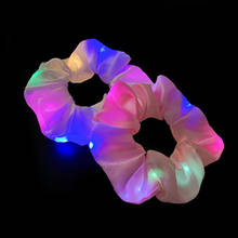 2021 New Arrival Girls LED Luminous Scrunchies Hairband Ponytail Holder Headwear Elastic Hair Bands Solid Color Hair Accessories 2024 - buy cheap