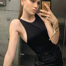 Summer O Neck Sleeveless Sexy Solid Bodysuit Women 2021 Off Shoulder Female Black Body Tops Streetwear Casual White Bodysuits 2024 - buy cheap