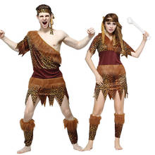 Umorden Adult Couple Halloween Native Indian Costume Men Women Primitive Indigenous Cosplay Carnival Purim Party Fancy Dresses 2024 - buy cheap