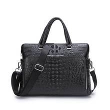 New Luxury Alligator Cow Genuine Leather Business Men's Briefcase Male Briefcase Shoulder Bag Men Messenger Laptop Computer Bag 2024 - buy cheap