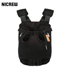 Nicrew mochila transportadora para cães, portátil, ajustável, mãos livres, para viagem, ar livre, para animais de estimação, bolsa para cães pequenos 2024 - compre barato