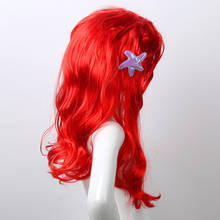 ChicTry Kids Girls Princess Red Wigs Hair with Starfish Hair Clip Headwear Halloween Anime Cosplay Costume Mermaid Accessories 2024 - buy cheap