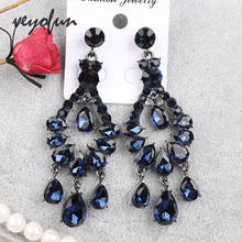 Veyofun Ethnic Hollow Crystal Drop Earrings Elegant Tassels Dangle Earrings Fashion Jewelry for Women Gift 2024 - buy cheap