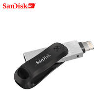 Sandisk-pen drive ixpand otg sdix60n, conector lightning de metal, 3.0 gb, 256gb, 128gb, mfi, para iphone e ipad 2024 - compre barato