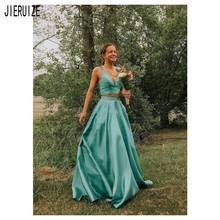 JIERUIZE, элегантные вечерние платья из двух частей, глубокий v-образный вырез, открытая спина, а-силуэт, вечерние платья, платья для выпускного вечера, vestidos de fiesta 2024 - купить недорого