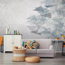 Milofi papel de parede 3d personalizado, mural de decoração moderna minimalista abstrato padrão geométrico fundo de parede 2024 - compre barato