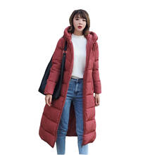 Chaquetas de plumón de M-6XL de talla grande para mujer, abrigo de invierno a la moda, chaqueta larga y gruesa, chaqueta acolchada de algodón, prendas de vestir, Parkas 2024 - compra barato