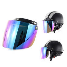Windproof 3-Snap Visor Lens Shield for Motorcycle Helmets Flip Up Down C44 2024 - buy cheap