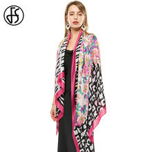 FS 2020 роскошный брендовый женский дизайнерский шарф, летние шали, женские шали с принтом, мягкая Пашмина, накидка для пляжа, бандана, платок для женщин 2024 - купить недорого