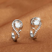 Moda prata brincos de cristal infinito para jóias femininas presentes do dia dos namorados 2024 - compre barato
