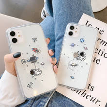 Funny Cute Astronaut Planet Spaceship Phone Case For iphone 11 Pro X XR XS Max 7 8 Plus Cartoon Shockproof Soft TPU Back Case 2024 - buy cheap