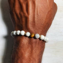 Fashion Simple Tiger Eye Stone Bracelet Men Handmade 8mm Natural Lava Stone Beads Bracelet For Men Jewelry Gift 2024 - buy cheap